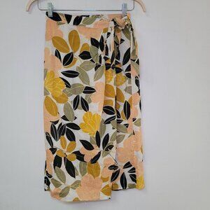 NWOT Rachel Zoe 100% Linen Skirt Midi Floral Wrap, Size‎  XS